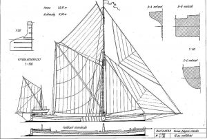 Barge Thames Sailing Balthasar XIXc ship model plans