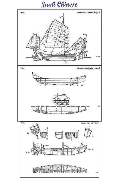 Junk Chinese ship model plans