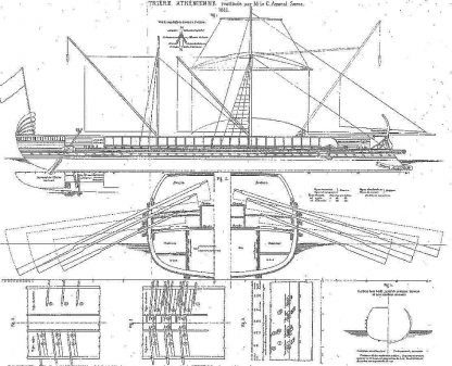 Trireme Greek Athenian ship model plans