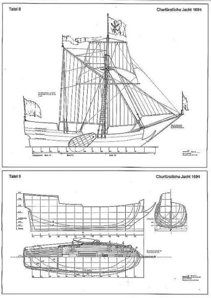 Yacht Churfurstliche 1694 ship model plans