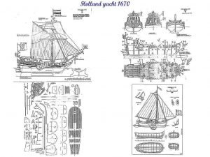 Yacht (Dutch) 1670 ship model plans